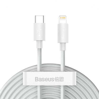Baseus Simple Wisdom Data Cable Kit USB-C to Lightning PD 20W (2PCS/Set) 1.5m White_3