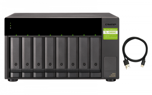 QNAP TL-D800C caja para disco duro externo Carcasa de disco duro/SSD Negro, Gris 2.5/3.5"_0