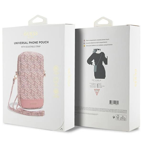 Guess Zip GCube Bottom Stripe phone bag - pink_4