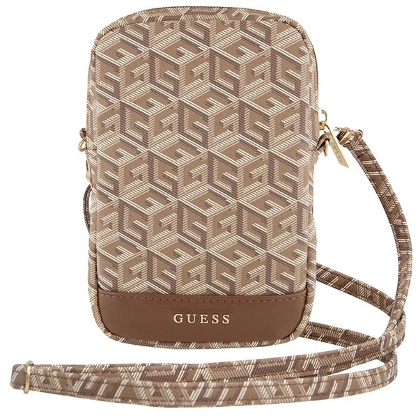 Guess Zip GCube Bottom Stripe phone bag - brown_1