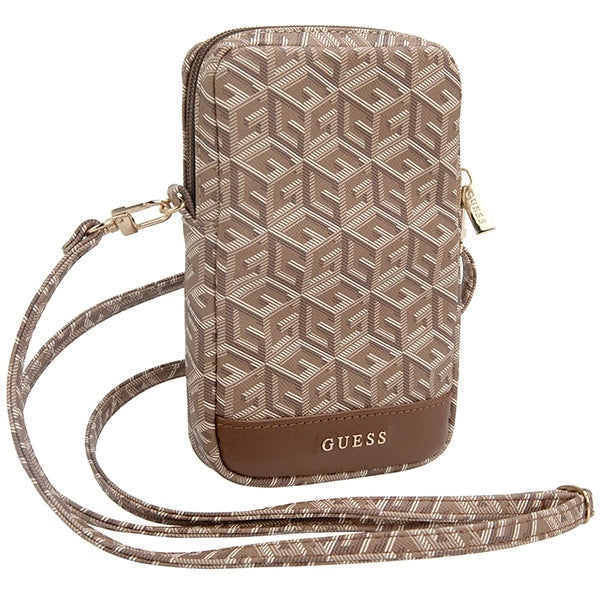 Guess Zip GCube Bottom Stripe phone bag - brown_2