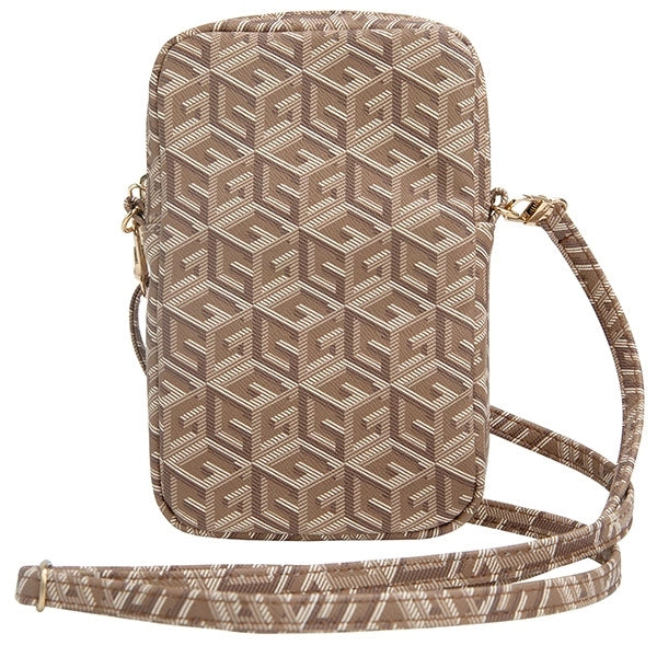 Guess Zip GCube Bottom Stripe phone bag - brown_3