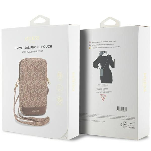 Guess Zip GCube Bottom Stripe phone bag - brown_4