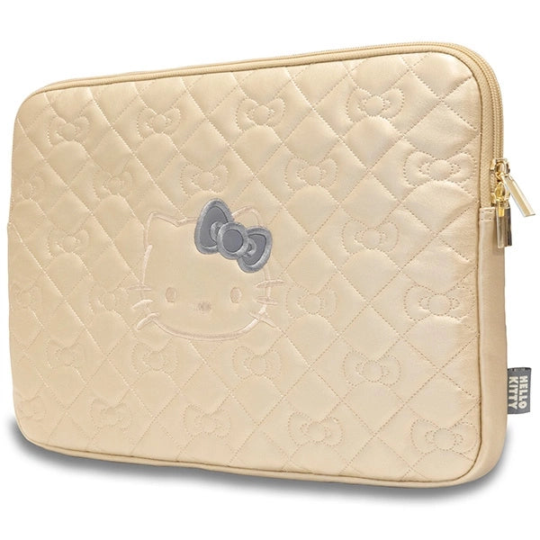 Hello Kitty Zip PU Quilted Bows case for a 14" laptop - gold_1