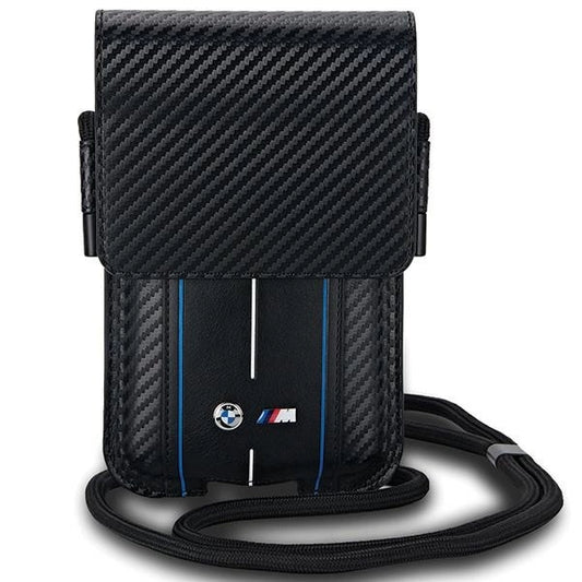 BMW Carbon &amp; Blue Stripe phone bag - black_0