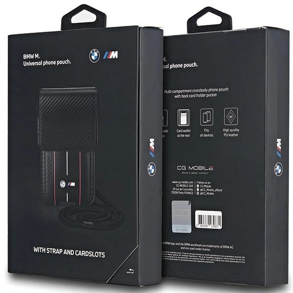 BMW Carbon &amp; Red Stripe phone bag - black_3