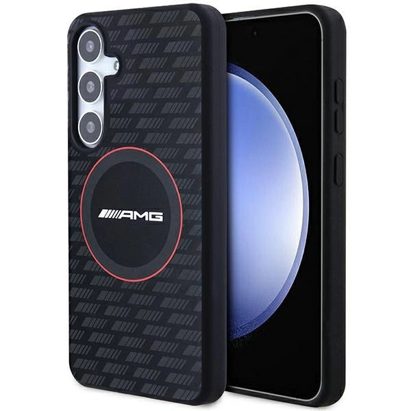 AMG Silicone Carbon Pattern MagSafe case for Samsung Galaxy S24+ - black_0