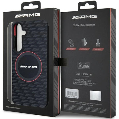 AMG Silicone Carbon Pattern MagSafe case for Samsung Galaxy S24+ - black_7