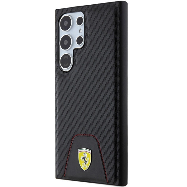 Ferrari Carbon Stitched Bottom case for Samsung Galaxy S24 Ultra - black_1