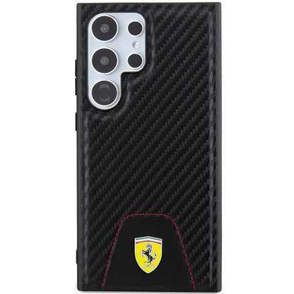 Ferrari Carbon Stitched Bottom case for Samsung Galaxy S24 Ultra - black_2