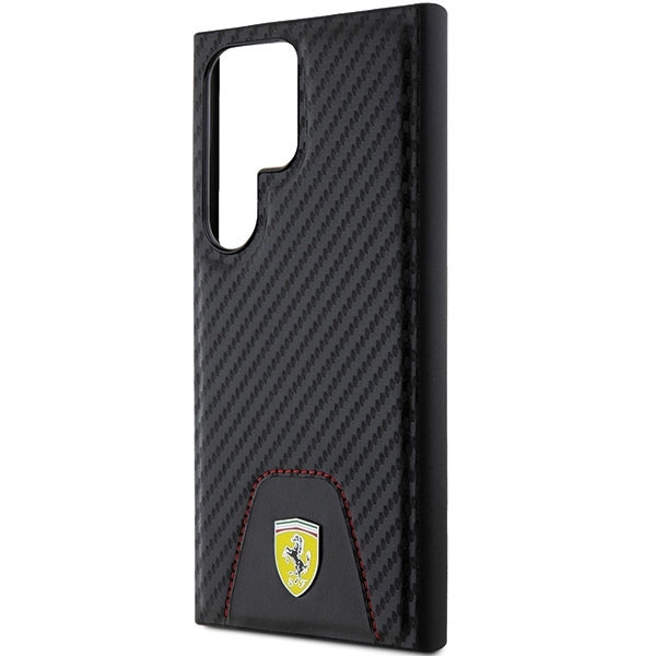 Ferrari Carbon Stitched Bottom case for Samsung Galaxy S24 Ultra - black_5
