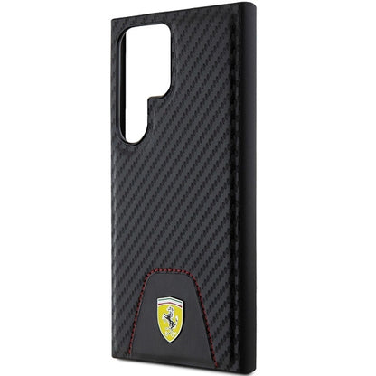 Ferrari Carbon Stitched Bottom case for Samsung Galaxy S24 Ultra - black_5