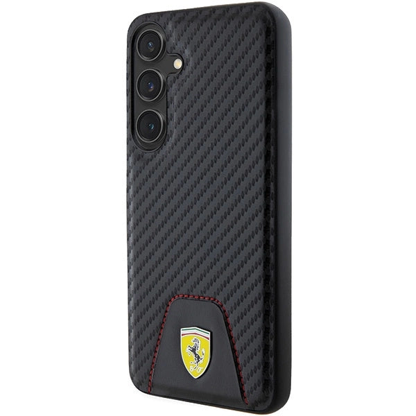 Ferrari Carbon Stitched Bottom case for Samsung Galaxy S24+ - black_1