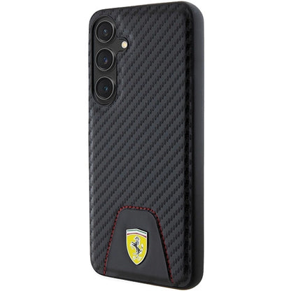 Ferrari Carbon Stitched Bottom case for Samsung Galaxy S24+ - black_1