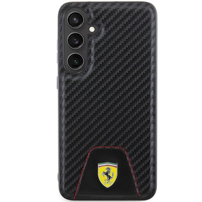 Ferrari Carbon Stitched Bottom case for Samsung Galaxy S24+ - black_2