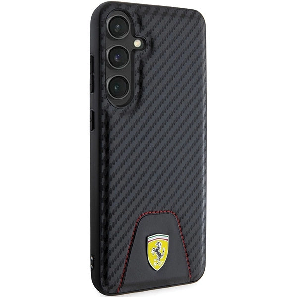 Ferrari Carbon Stitched Bottom case for Samsung Galaxy S24+ - black_3