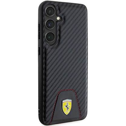 Ferrari Carbon Stitched Bottom case for Samsung Galaxy S24+ - black_3