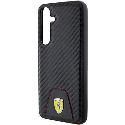 Ferrari Carbon Stitched Bottom case for Samsung Galaxy S24+ - black_5