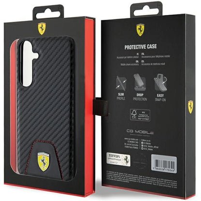 Ferrari Carbon Stitched Bottom case for Samsung Galaxy S24+ - black_7