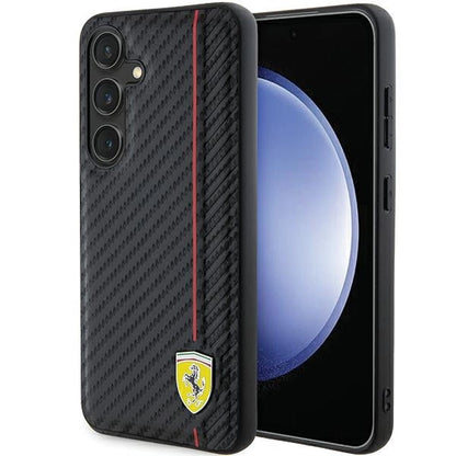 Ferrari Carbon Printed Line case for Samsung Galaxy S24 - black_0