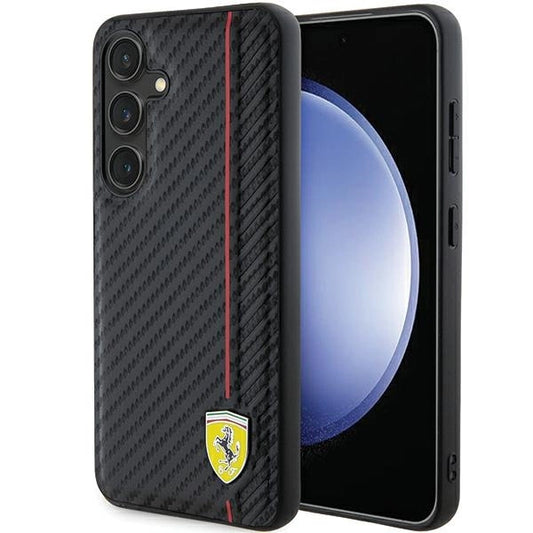 Ferrari Carbon Printed Line case for Samsung Galaxy S24 - black_0