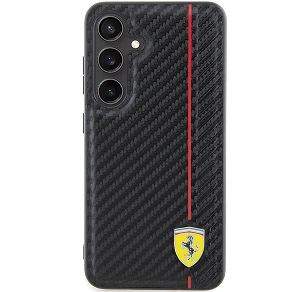 Ferrari Carbon Printed Line case for Samsung Galaxy S24 - black_2