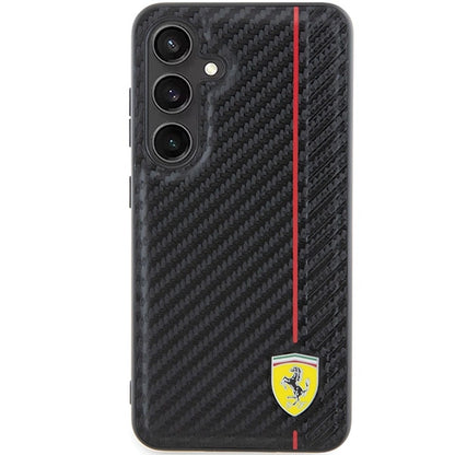 Ferrari Carbon Printed Line case for Samsung Galaxy S24 - black_2