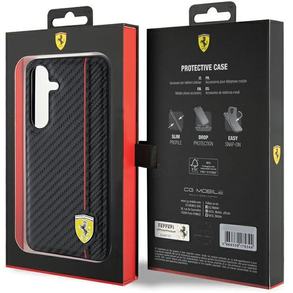 Ferrari Carbon Printed Line case for Samsung Galaxy S24 - black_7