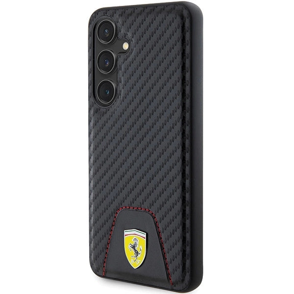 Ferrari Carbon Stitched Bottom case for Samsung Galaxy S24 - black_1