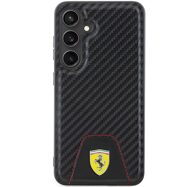 Ferrari Carbon Stitched Bottom case for Samsung Galaxy S24 - black_2