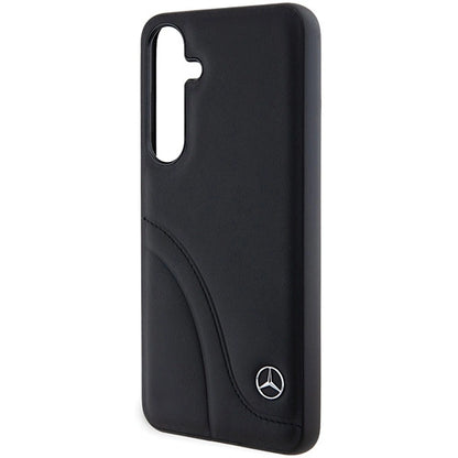 Mercedes Leather Curved Stitches case for Samsung Galaxy S24 - black_5