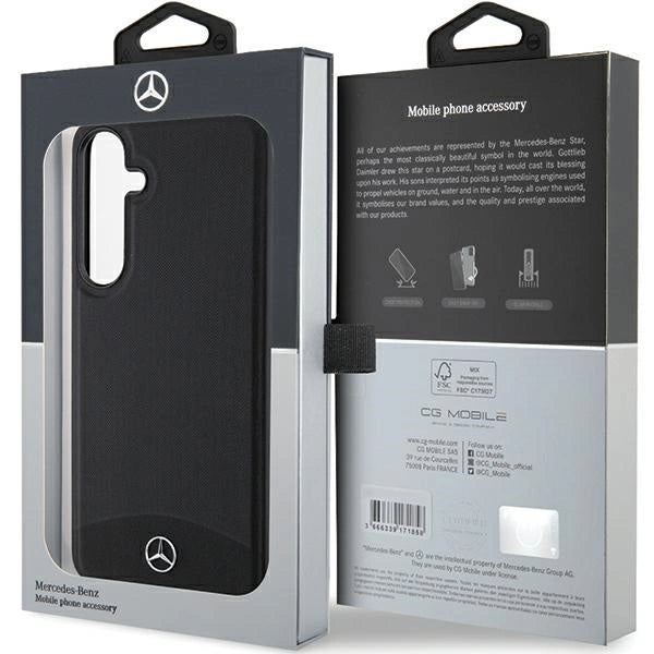 Mercedes Leather Textured &amp; Plain MagSafe case for Samsung Galaxy S24+ - black_7