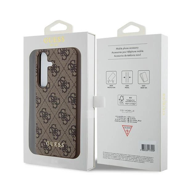 Guess 4G Metal Gold Logo case for Samsung Galaxy S24 - brown_7