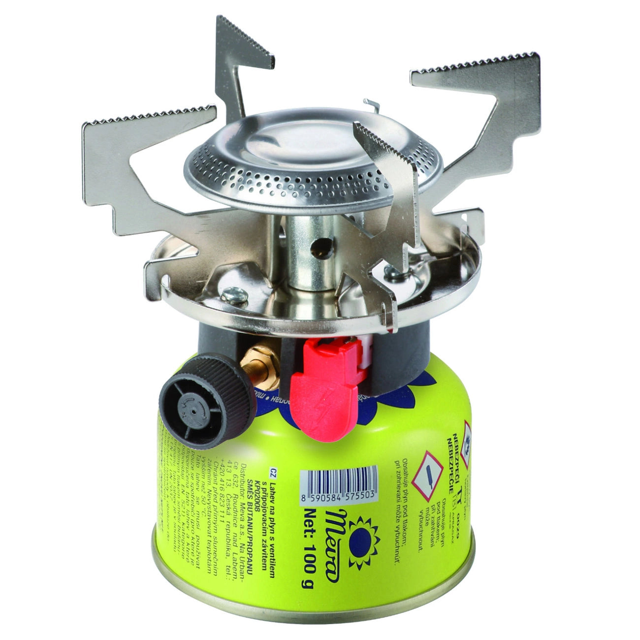 Gas camping stove with gas cartridges (thread or valve) ATOS piezo igniter 1.8kW_2