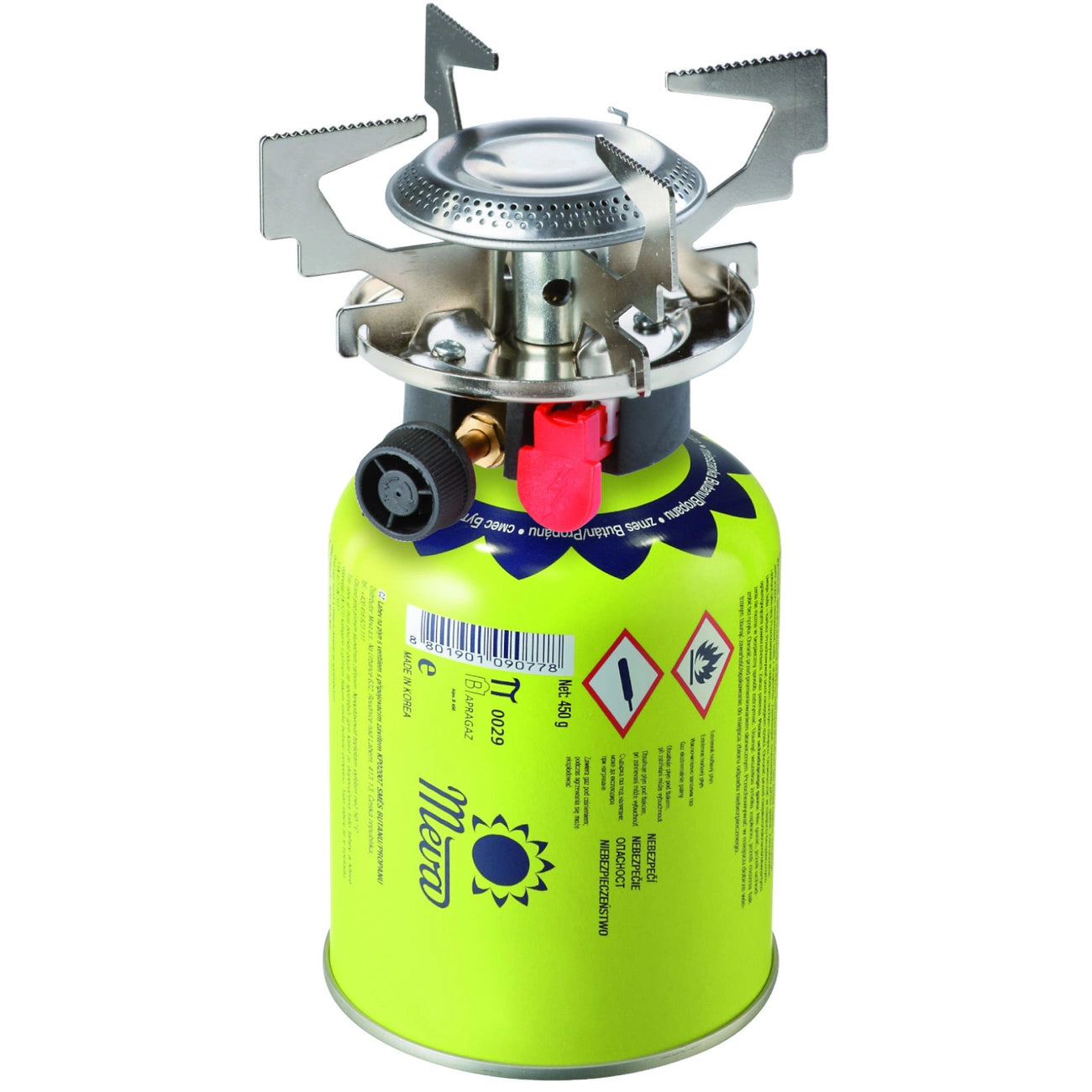 Gas camping stove with gas cartridges (thread or valve) ATOS piezo igniter 1.8kW_4