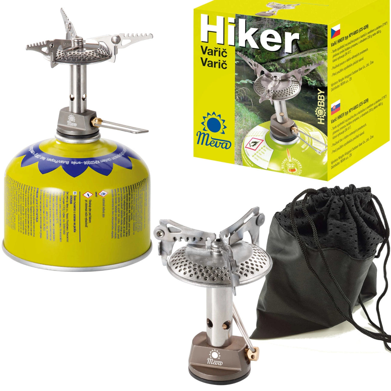 The lightest tourist stove for gas cartridges (valve or thread) HIKER 70gram 2.4kW_0
