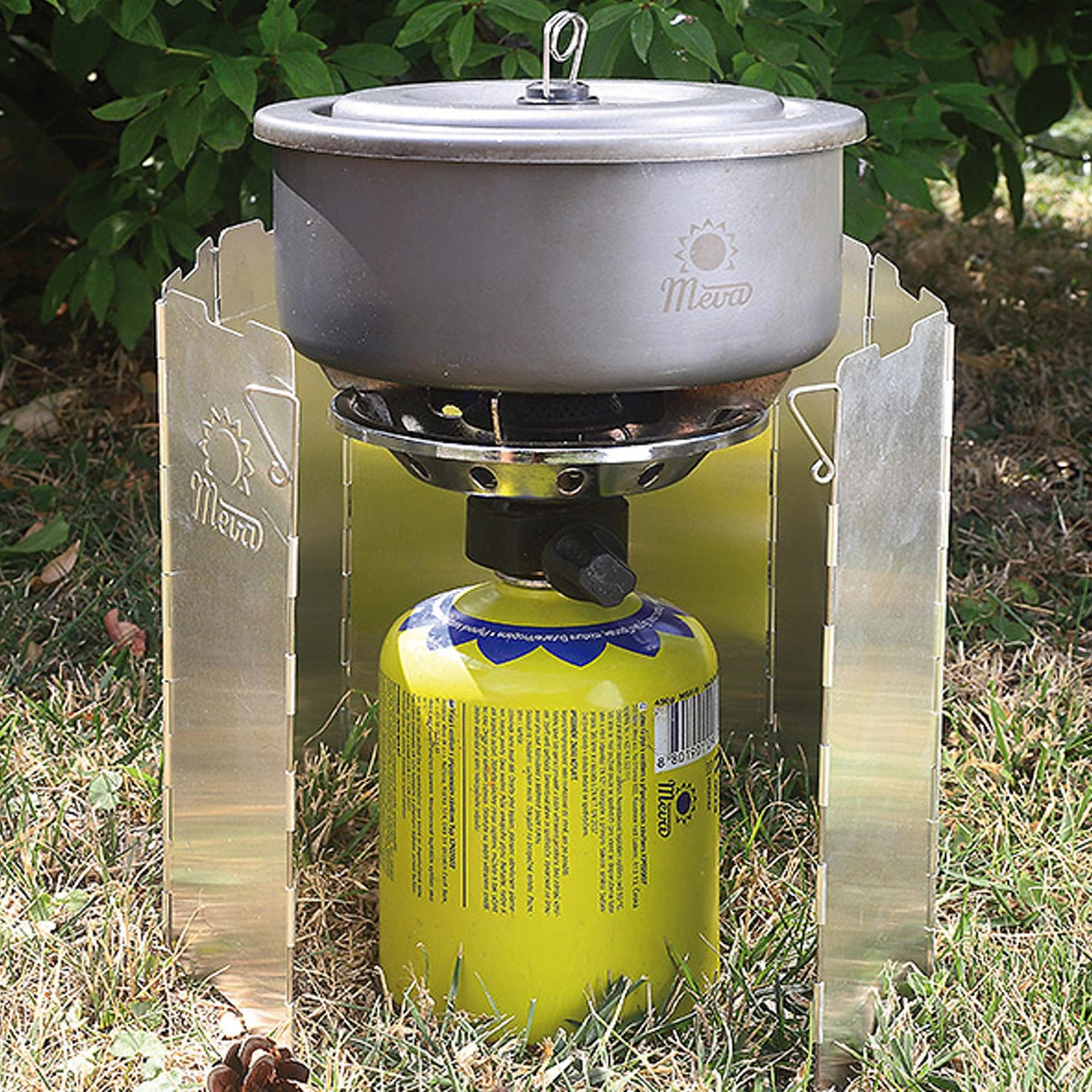 Wind shield for a camping stove burner - silver_3