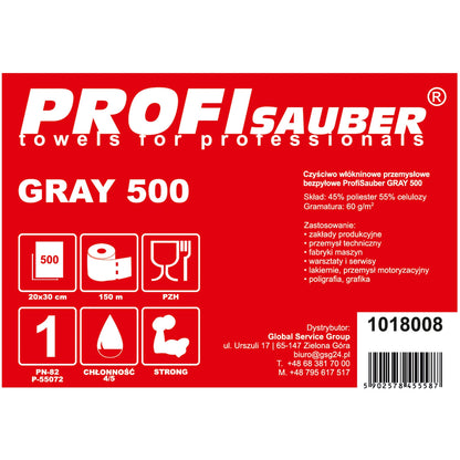 Gray nonwoven industrial cleaning cloth ProfiSauber GRAY 500_3