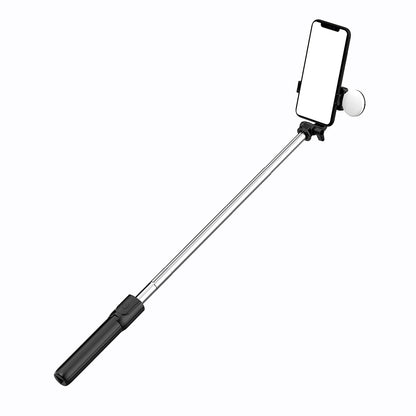 Selfie stick WR1YXS telescopic tripod 0.71m with round lamp - black_0