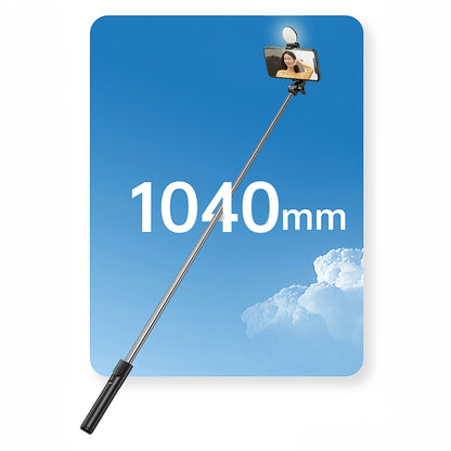Selfie stick WH1YXS telescopic tripod 1m with round lamp and phone holder - black_9