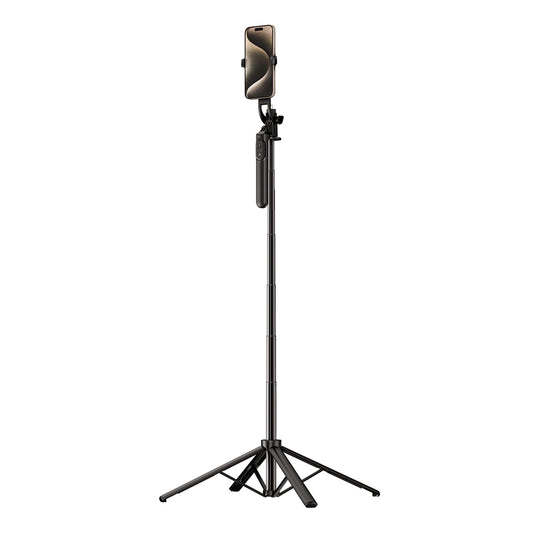 Selfie stick WH181-Y1S 1.75m aluminum alloy telescopic tripod with phone holder - black_0