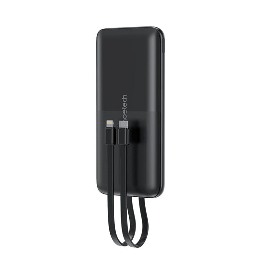 Powerbank Choetech B654 10000mAh 22.5W USB-A / USB-C / micro USB with built-in USB-C / Lightning cable - black_0