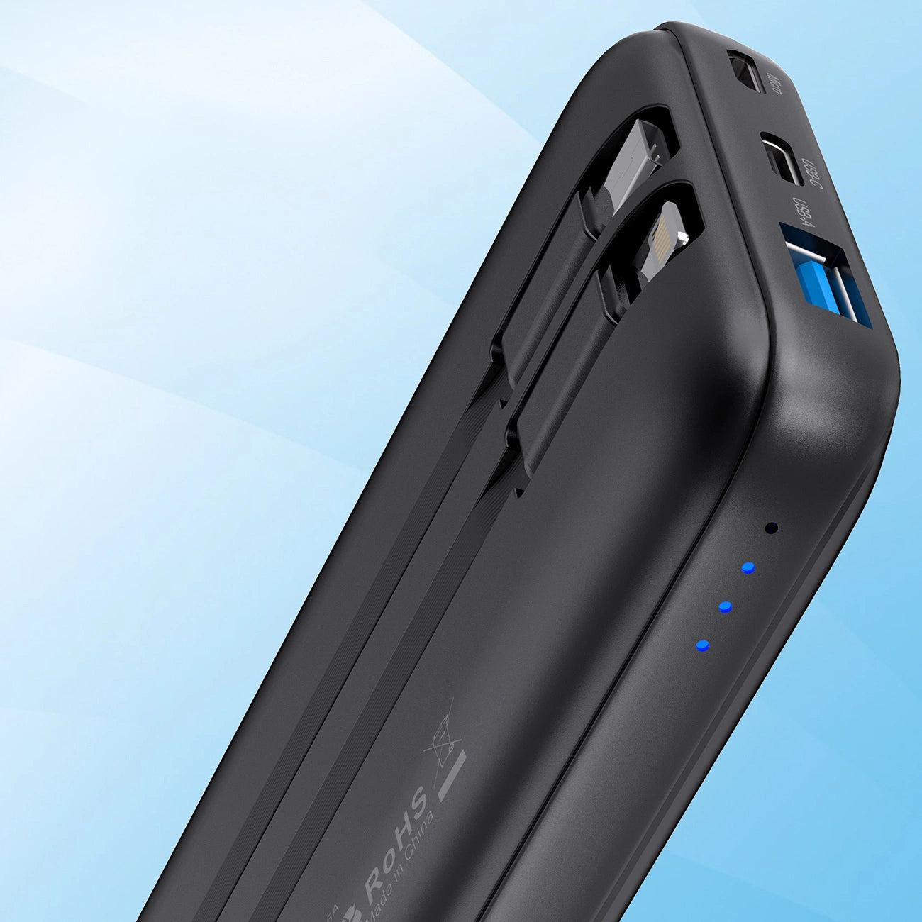 Powerbank Choetech B654 10000mAh 22.5W USB-A / USB-C / micro USB with built-in USB-C / Lightning cable - black_9