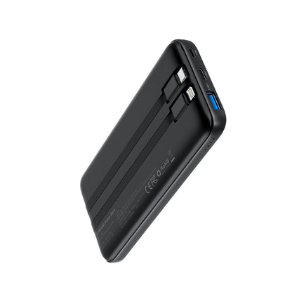 Powerbank Choetech B654 10000mAh 22.5W USB-A / USB-C / micro USB with built-in USB-C / Lightning cable - black_1
