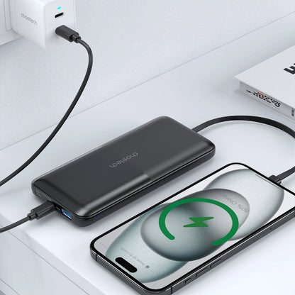 Powerbank Choetech B654 10000mAh 22.5W USB-A / USB-C / micro USB with built-in USB-C / Lightning cable - black_4