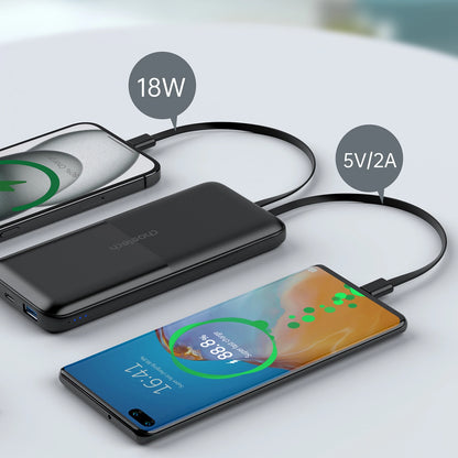 Powerbank Choetech B654 10000mAh 22.5W USB-A / USB-C / micro USB with built-in USB-C / Lightning cable - black_5
