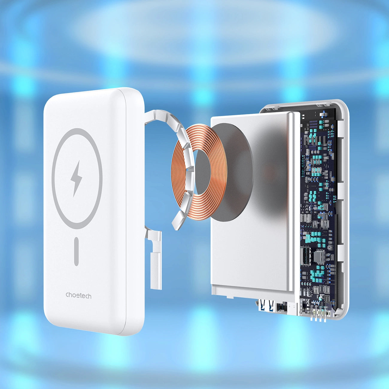Powerbank Choetech B663 10000mAh 20W MagSafe USB-A / USB-C - white_9