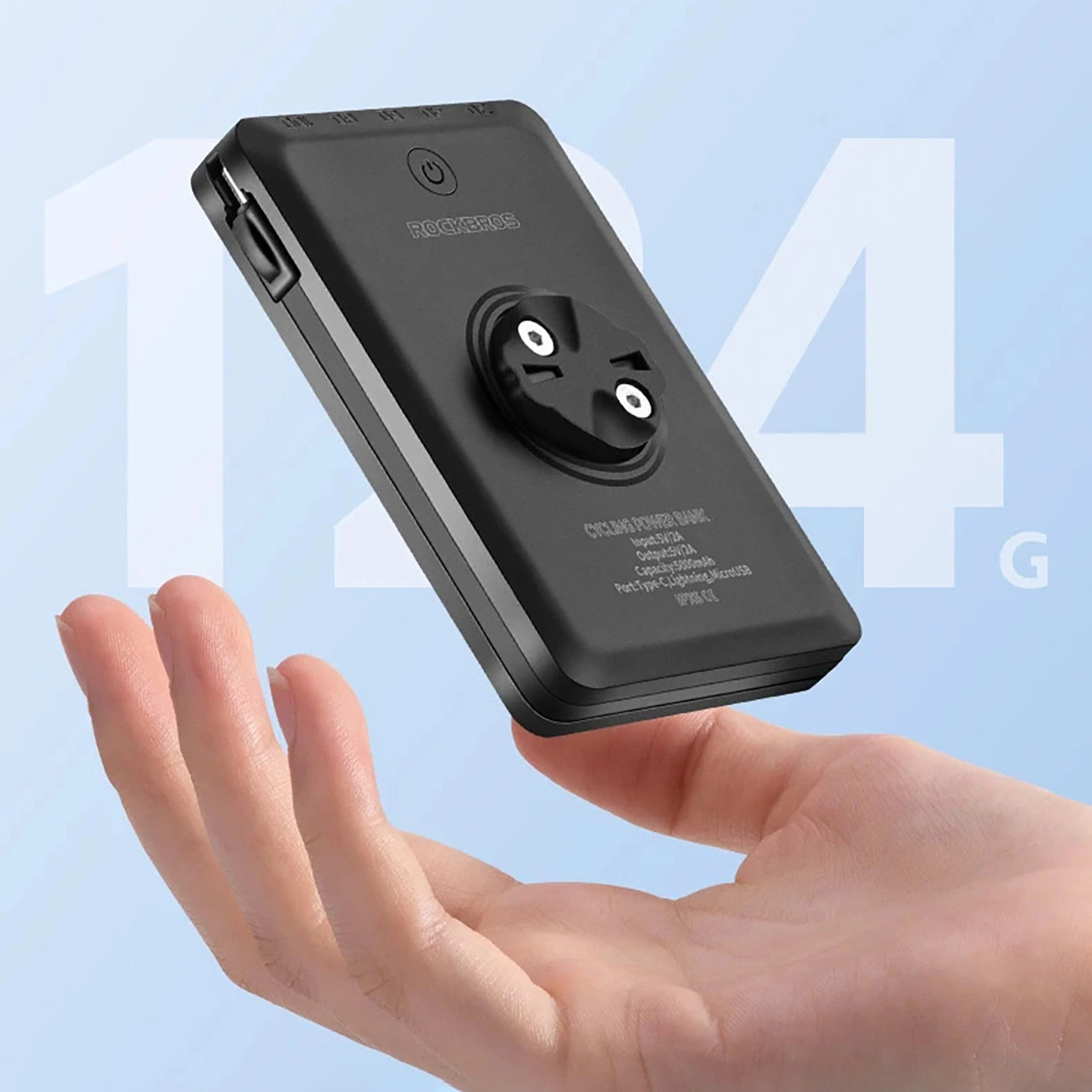 Rockbros JP008 front bike light for counter with power bank 5000mAh 150lm IPX6 - black_8