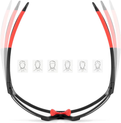 Rockbros SP216BK photochromic UV400 cycling glasses - black and red_3