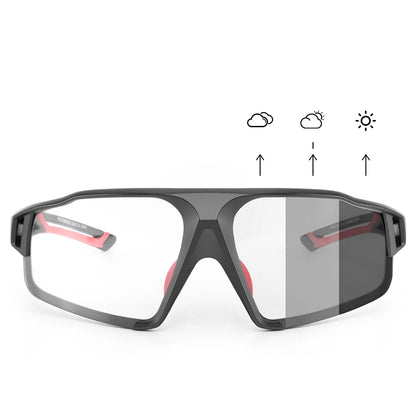 Rockbros SP216BK photochromic UV400 cycling glasses - black and red_2